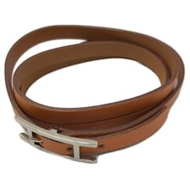 Hermès-***HERMES  api 3 Leather bracelet-Brown