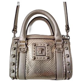 Gianni Versace Superbe petit sac en python couleur or de marque Versace Argenté