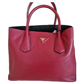 Prada Saffiano red lambskin handbag Red