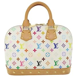 Louis Vuitton-Bolso de mano Alma multicolor con monograma LOUIS VUITTON Blanco M92647 LV Auth 51572EN-Blanco