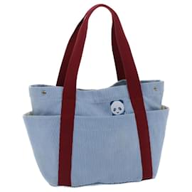 Hermès-HERMES Panda Tote Bag Coton Bleu Auth bs7473-Bleu