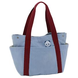 Hermès-HERMES Panda Tote Bag Cotton Blue Auth bs7473-Blue