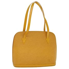 Louis Vuitton-LOUIS VUITTON Epi Lussac Bolsa de Ombro Amarelo M52289 LV Auth bs7593-Amarelo