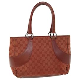 Gucci-Bolso tote de lona GUCCI GG rojo 113011 autenticación 51641-Roja