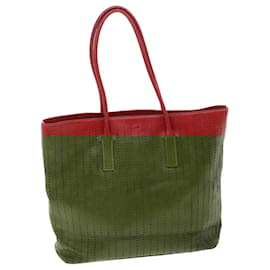 Prada-PRADA Tote Bag Leather Red Auth bs7661-Red