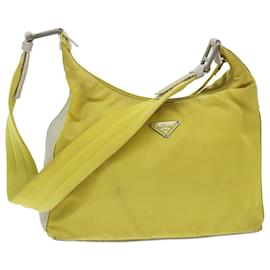 Prada-PRADA Shoulder Bag Nylon Yellow Auth 51633-Yellow