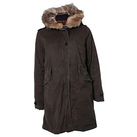 WOOLRICH, Parka à capuche en fourrure kaki Vert
