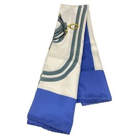 Hermès ***HERMES Care90/Sciarpa seta Bianco Blu