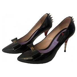 GUCCI - Black Patent Leather Round Toe High Heel Pumps- 7 – Luxe Hanger
