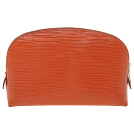 Louis Vuitton-LOUIS VUITTON Epi Pochette Cosmetic Pouch Orange M40642 LV Auth 38968-Orange