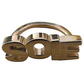 Hermès-Hermès scarf ring "silk" gold metal-Gold hardware