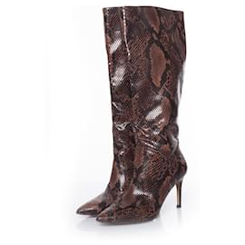 Autre Marque-Steve Madden, Brown snake printed boots-Brown