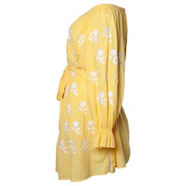Autre Marque-Eleven March, Midi embroidered dress in yellow-Yellow