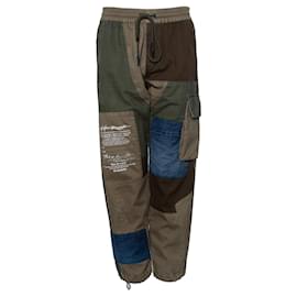 Autre Marque-Atelier Réserve, Pantalon cargo recoupé-Vert