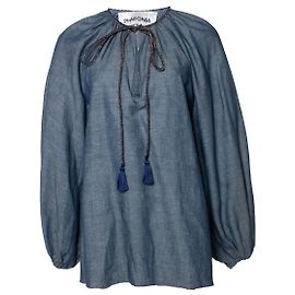 Autre Marque Feonia, camicetta blu con maniche a palloncino Blu