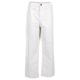 The row-Jeans denim a gamba larga The Row Louie in cotone bianco-Bianco