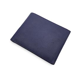 Hermès-Hermes Portefeuille citoyen à deux volets en cuir noir avec doublure en sergé-Noir