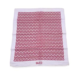 Gucci-Pañuelo de bolsillo con cuello de algodón GG magenta blanco vintage-Roja