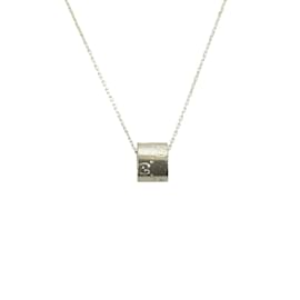 Shop GUCCI Silver Logo Necklaces & Chokers by rouge-blason