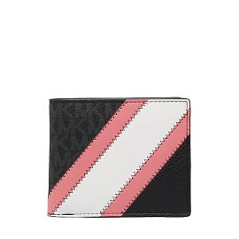Michael Kors PVC Leather Bifold Wallet Black Multicolor in Very Good Condition Black