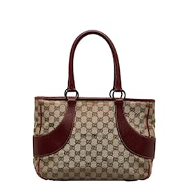Gucci-GG Canvas Tote Bag 113011-Braun