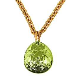 Chanel-CC Woven Pendant Chain Necklace-Golden