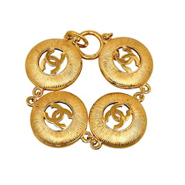 Chanel-Gold CC Sunburst Bracelet-Golden