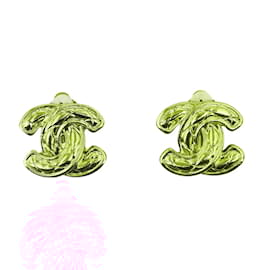 Chanel-CC Logo Clip On Earrings-Golden