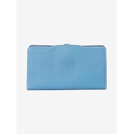 Hermès-Blue leather bi-fold wallet-Blue