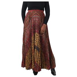 Etro Falda larga plisada paisley multicolor - talla IT 44 Multicolor