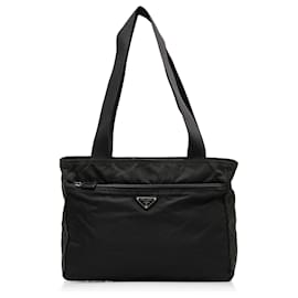 Prada-Prada Black Tessuto Tote Bag-Black
