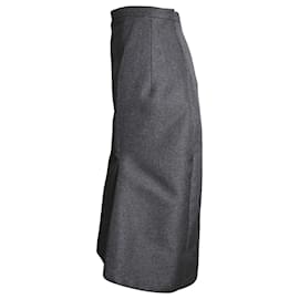 Balenciaga-Balenciaga Fit-and-Flare Skirt in Grey Wool-Grey