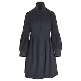 Diane Von Furstenberg-Manteau habillé Diane Von Furstenberg en laine noire-Noir