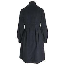 Diane Von Furstenberg-Manteau habillé Diane Von Furstenberg en laine noire-Noir