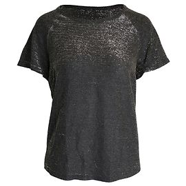 Apc BEIM.P.C. Glitzerndes T-Shirt aus schwarzer Viskose Schwarz