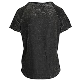Apc-A.P.C. T-Shirt Scintillant en Viscose Noire-Noir