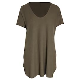 Reformation-Reformation Scoop Neck T-Shirt in Olive Cotton-Green,Olive green