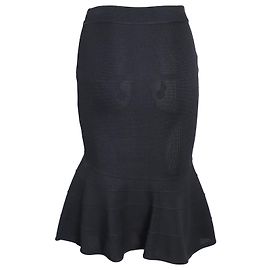 Saia com bainha larga de malha elástica Givenchy em viscose preta Preto