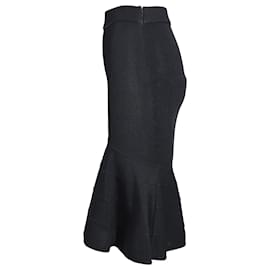 Givenchy-Givenchy Stretch Knit Flared Hem Skirt in Black Viscose-Black