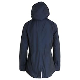 Herno-Herno-Jacke mit Kapuze und Reißverschluss aus marineblauem Polyamid-Blau