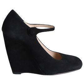 Escarpins compensés Miu Miu en daim noir Noir