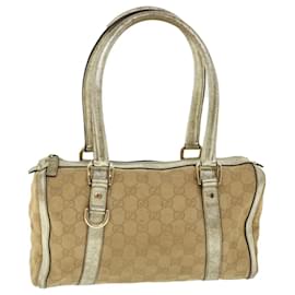 Gucci-GUCCI GG Canvas Web Sherry Line Hand Bag Beige Red Green Auth 51851-Red,Beige,Green