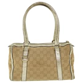 Gucci-GUCCI GG Canvas Web Sherry Line Hand Bag Beige Red Green Auth 51851-Red,Beige,Green