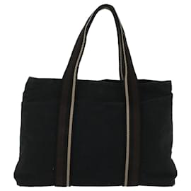 Hermès-HERMES Trocha Horizontal Hand Bag Canvas Black White Brown Auth bs7427-Brown,Black,White