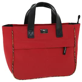 Burberry-BURBERRY Handtasche Nylon Rot Auth bs7648-Rot