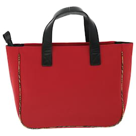 Burberry-BURBERRY Handtasche Nylon Rot Auth bs7648-Rot