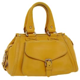 Céline-CELINE Hand Bag Leather Yellow Auth bs7391-Yellow