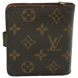 Louis Vuitton-LOUIS VUITTON Monogram Compact zip Wallet M61667 LV Auth 51410-Monogram