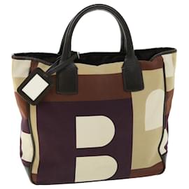 Bally-BALLY Tote Bag Canvas Brown Auth bs7659-Brown