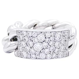 Dior-Dior ring, "curb chain", white gold and diamonds.-Other